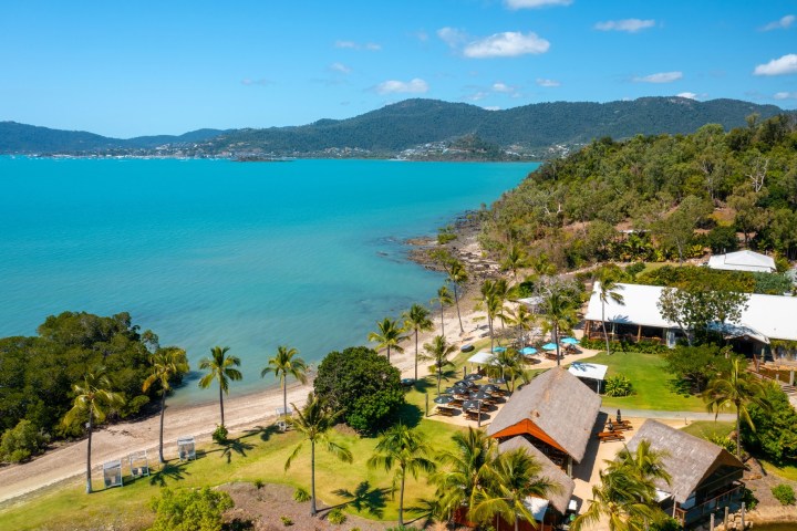 an island in the middle of a body of water