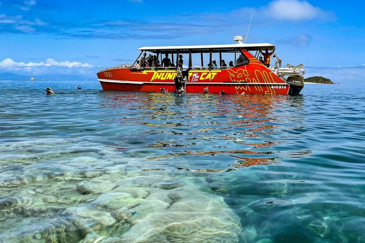 a small boat in a body of water