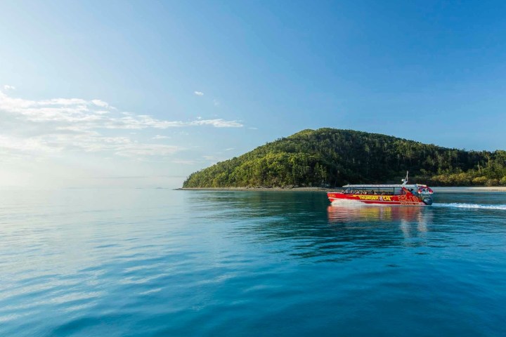 a small boat in a body of water