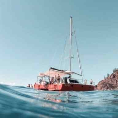 a small boat in a body of water