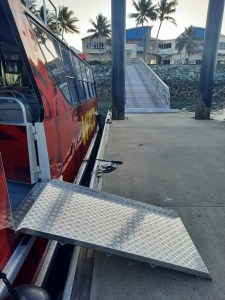 alternate view of wheelchair ramp exit from vessel to marina