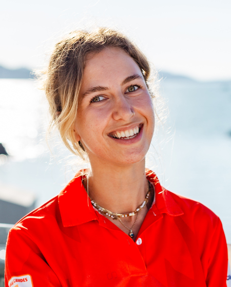 a woman smiling for the camera